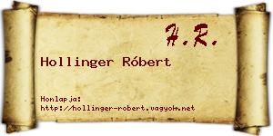 Hollinger Róbert névjegykártya